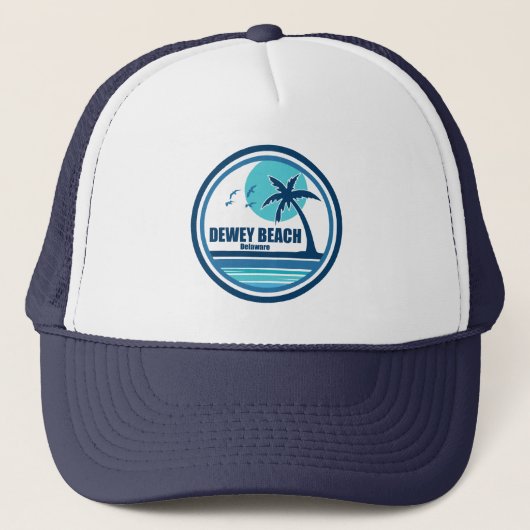 Casquette Dewey Beach Delaware Palmier Oiseaux (Devant)