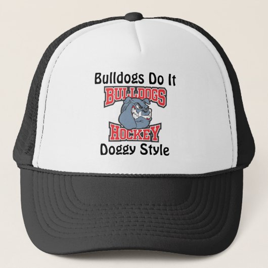 Casquette d'hockey de bouledogues - lettres rouges (Devant)