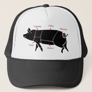 Casquette Diagramme de diagramme de boucher de porc amusant