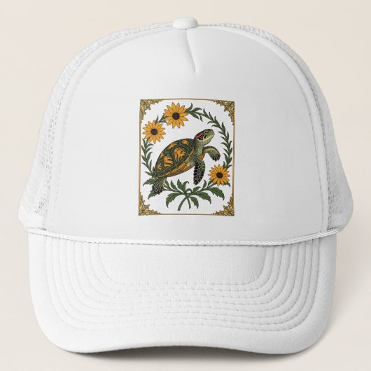 Casquette Diamondback Terrapin And Black Eyed Susan Flowers (Devant)
