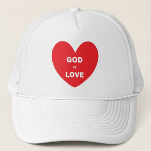 Casquette Dieu est amour Coeur rouge