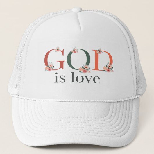 Casquette Dieu est Love Trucker Chapeau (Devant)