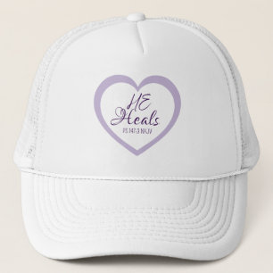 Casquette Dieu guérit les cœurs brisés Violet clair et blanc