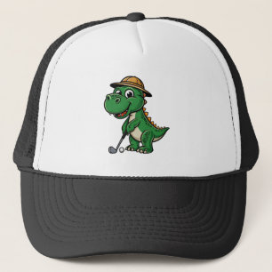 Casquette Dino Vert Drôle et Cool Jouant au Golf pour Amoure