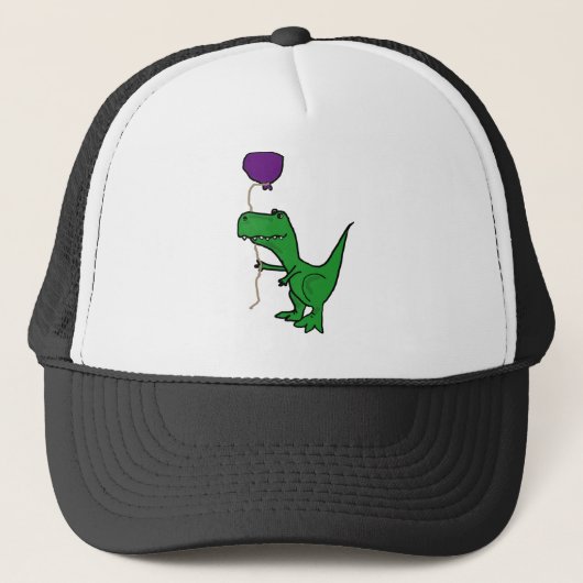 Casquette Dinosaure vert drôle de Trex tenant le ballon (Devant)