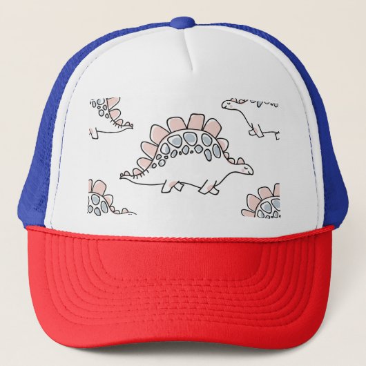 Casquette Dinosaures de Doodle : Amusant Dessiné À La Main. (Devant)