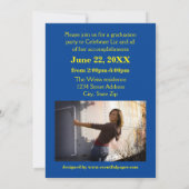 Casquette & Diplôme Bleu - Faire-part de diplôme (Dos)