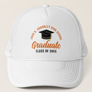 Casquette Diplôme personnalisable Orange pour la remise des