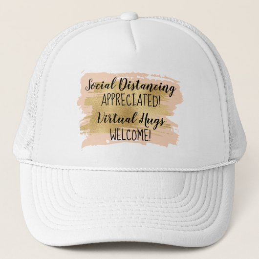 Casquette Distances sociales Pink Gold Hugues virtuelles (Devant)