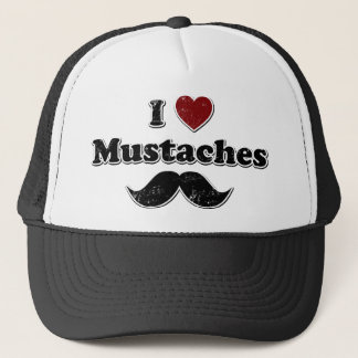 Casquette Distressed I Coeur Moustaches Design