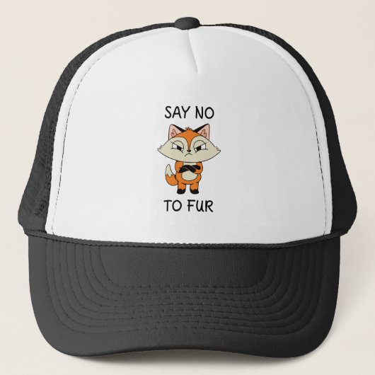 Casquette Dites non à Fur - Triste Fox (Devant)