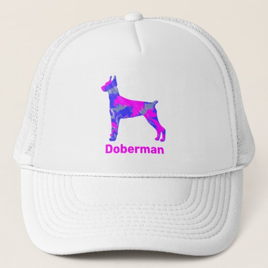 Casquette Doberman Pinscher Chien mignon rose Silhouette per (Devant)