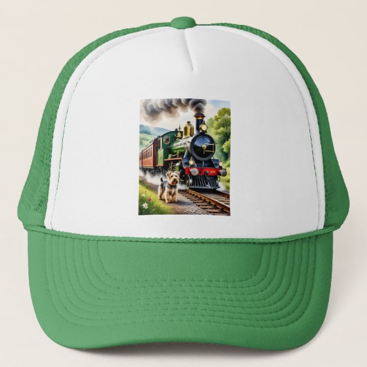 Casquette Dog Greeting steam train (Devant)