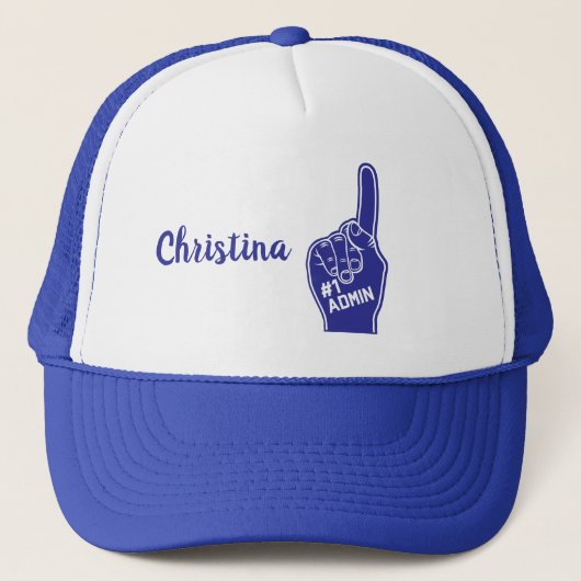 Casquette Doigt personnalisé de mousse d'Admin du numéro un (Devant)
