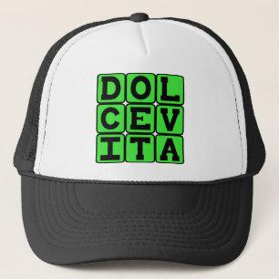 Casquette Dolce Vita, Bonne Vie Phrase Latine