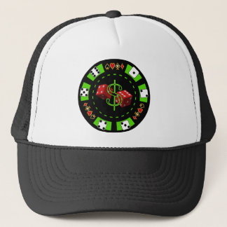 CASQUETTE DOLLARS ET JETON DE POKER DE MATRICES