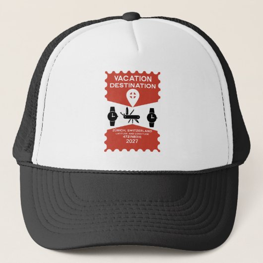 Casquette Don de vacances Destination Suisse (Devant)