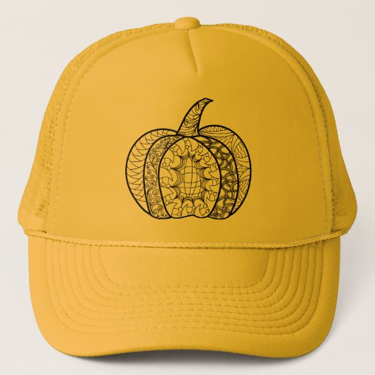Casquette Doodles d'Halloween boho mandala citrouilles Autom (Devant)
