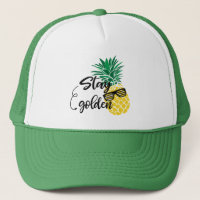 Casquette d'or de plage de séjour mignon d'ananas