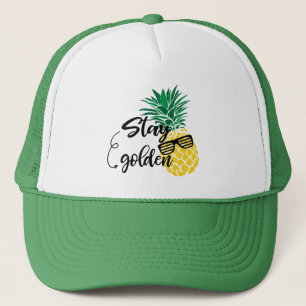 Casquette d'or de plage de séjour mignon d'ananas