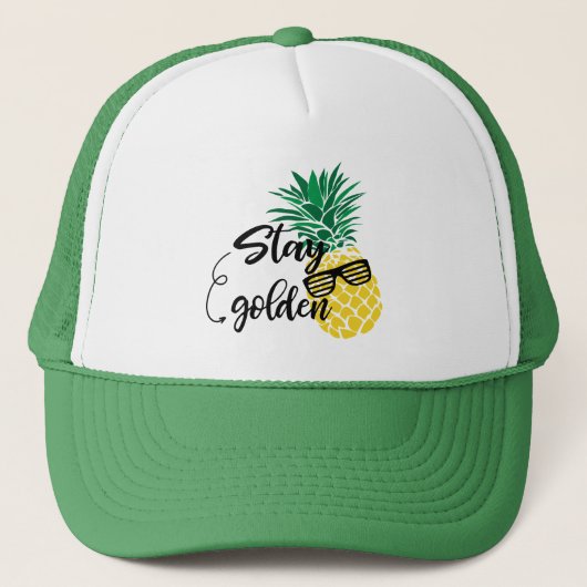 Casquette d'or de plage de séjour mignon d'ananas (Devant)