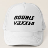 Casquette Double Vaxxed Vacciné Convid noir blanc cool (Devant)