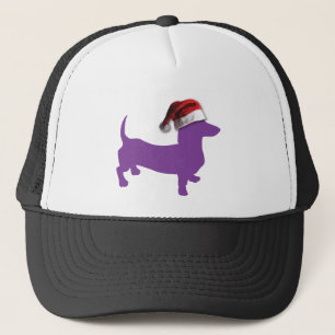 Casquette Doxie pourpre avec chapeau de Santa