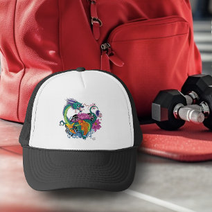 Casquette dragon à eau et koi