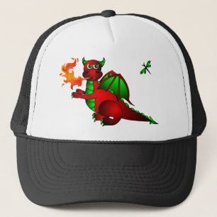 Casquette Dragon et libellule rouges