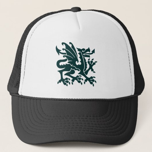Casquette Dragon héraldique 01 - Vert foncé (Devant)
