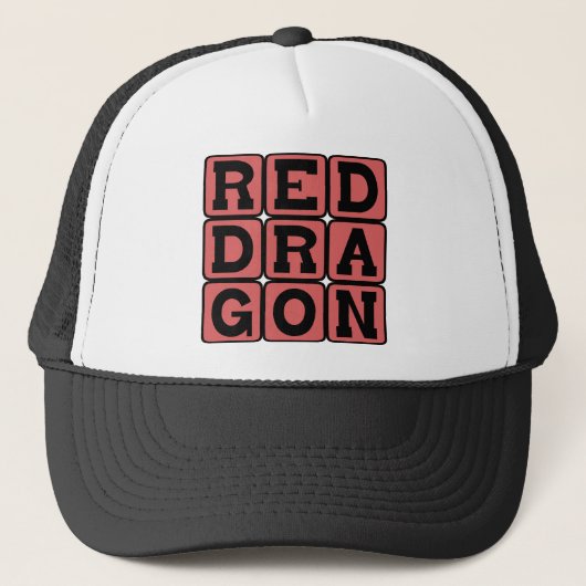 Casquette Dragon Rouge, Créature qui souffle du feu (Devant)