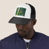 Casquette Dragonfly frontale rouge et noire (En situation)