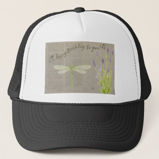 Casquette dragonfly happy birthday (Devant)