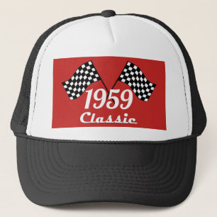 Casquette Drapeau à damier noir et blanc rétro 1959