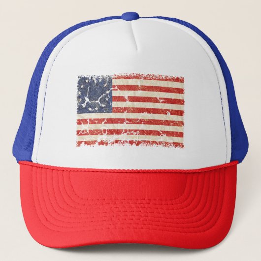 Casquette Drapeau américain 1776 en état de détresse (Devant)