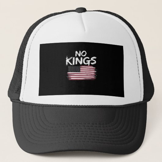 Casquette Drapeau Américain à l'Envers en Distresse No Kings (Devant)