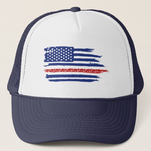 Casquette Drapeau américain à vélo (Devant)