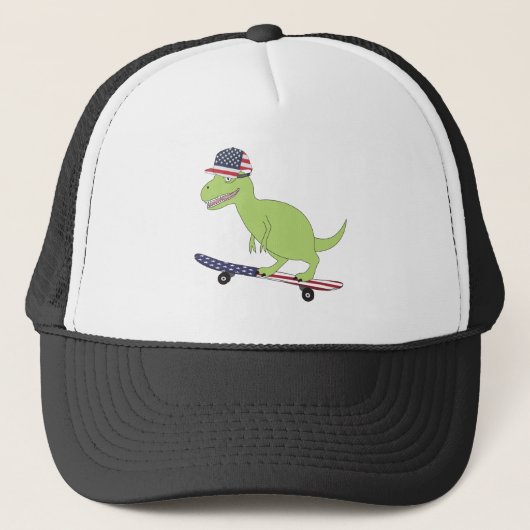 Casquette Drapeau américain Dinosaure Skate (Devant)