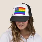 Casquette Drapeau américain Star Rainbow (En situation)