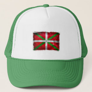 Casquette Drapeau Basque affligé de style : Ikurriña,