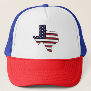 Casquette Drapeau blanc rouge américain du Texas silhouette 