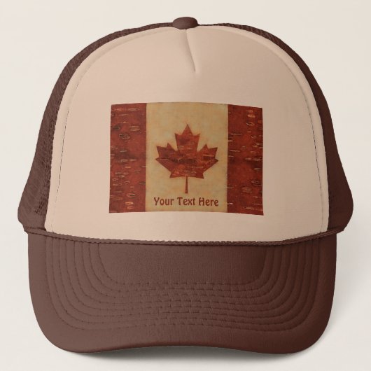 Casquette Drapeau Canadien Sur L'Écorce De Birch Intérieur (Devant)