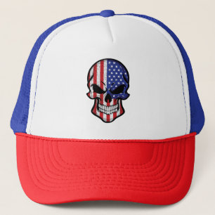 Casquette Drapeau crâne souriant américain
