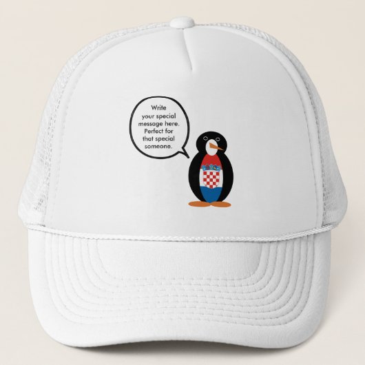 Casquette Drapeau croate Parlant Mme Penguin Personnalisé (Devant)