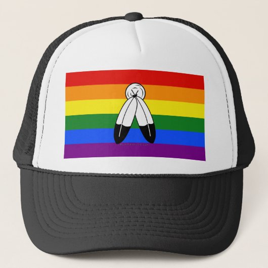 Casquette Drapeau de fierté bispirituel de SlipperyJoe's sym (Devant)