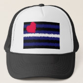 Casquette Drapeau de fierté en cuir bosselé (Devant)