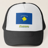 Casquette Drapeau de Kosovo avec le nom (Devant)