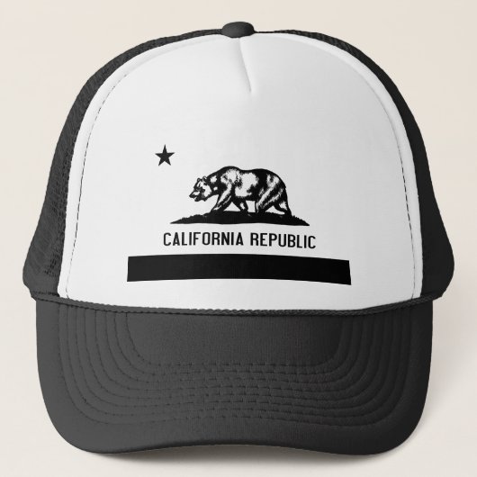 Casquette Drapeau de la Californie avec l'ours dans le noir (Devant)