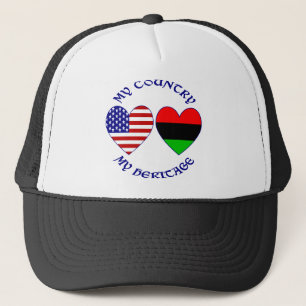 Casquette Drapeau de la diaspora africaine USA Cœur Patrimoi
