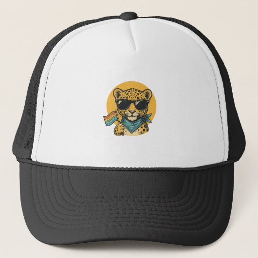 Casquette Drapeau de la fierté du léopard arc-en-ciel Design (Devant)